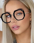 Metal Polygonal Optical Frame Glasses