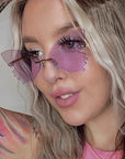 Women's Rimless Butterfly Sunglasses