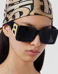Retro Big Frame Square Letter Sunglasses 18078