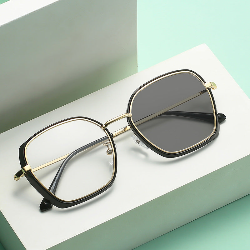 Metal Anti-Blue Light Photochromic Glasses
