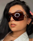 Y2K Rimless One-Piece Sunglasses 912